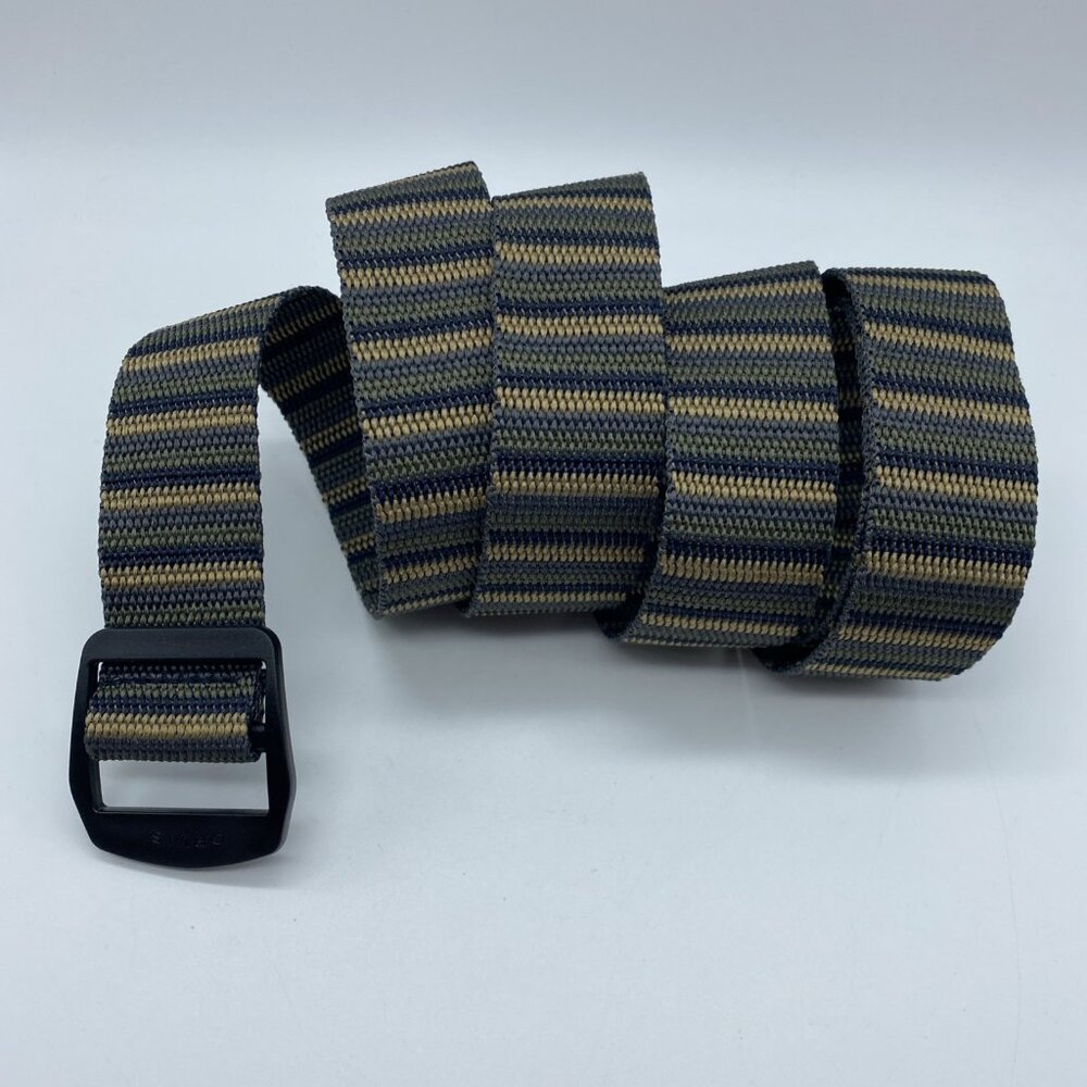 Orvis Nylon Green Gray Black Woven Slip Through Belt Men's Size 36 End to End 50